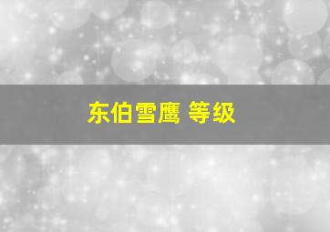 东伯雪鹰 等级